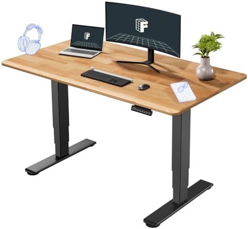 FLEXISPOT E6 Solid Wood Dual Motor 3-Stage Electric Standing Desk, 55 x 28 by Unknown