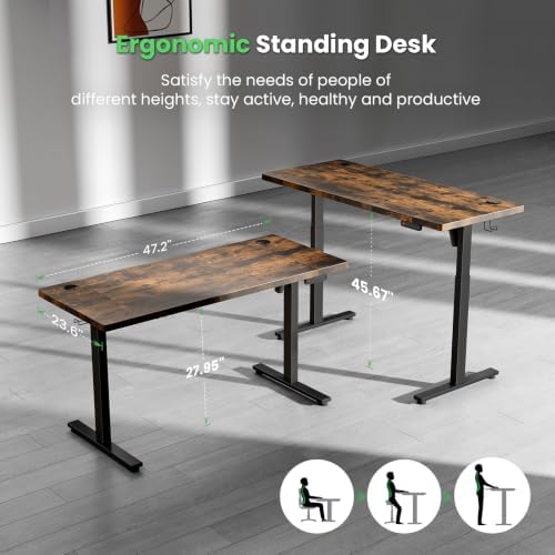 SIAGO 48 x 24 Inch Electric Standing Desk, 0.8 Inch Thick Tabletop - Image 6