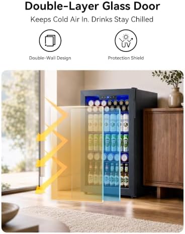 Feelfunn 3.2 Cu. Ft. Beverage Refrigerator, 126-Can Mini Fridge, 34-64°F - Image 5