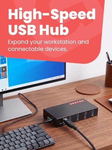 Gearmo 4 Port USB Hub, Mountable USB 3.0 Hub Expander (GM-HU34) - Image 2