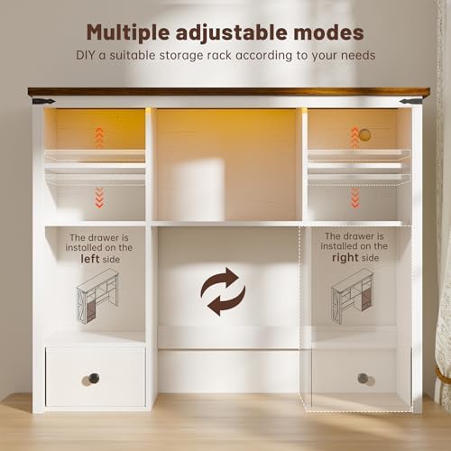 EnHomee Desktop Bookshelf, Computer Up to 27”, Adjustable Storage Shelf - Image 4