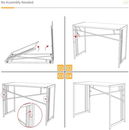 Lutown-Teen 35 inch Narrow Folding Desk, Black Oak - Image 3