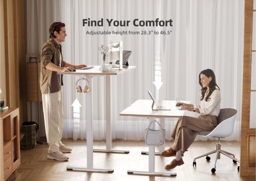 Claiks Electric Height Adjustable Standing Desk, 35x20 Inch, Nature - Image 5