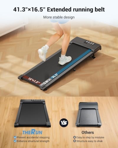 THERUN 8% Incline Walking Pad Large 41.3'' x 16.5''Running Belt - Image 3
