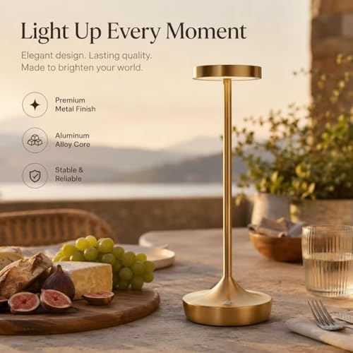 2 Pack Rechargeable Cordless Table Lamps 6000mAh LED Battery Table Light - Image 2