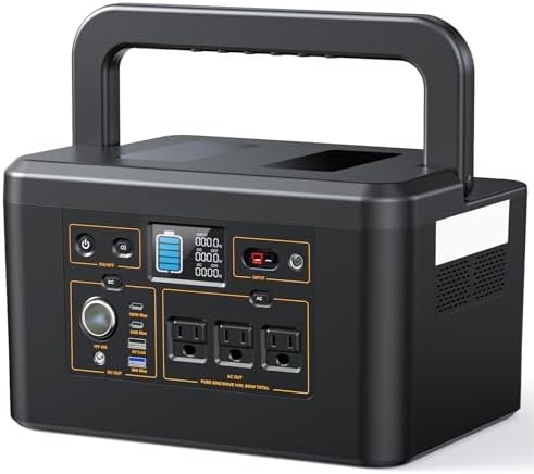 Portable Power Station 650W (1200W Peak), 576Wh Solar Generator by PortablePowerStationSolarGenerators