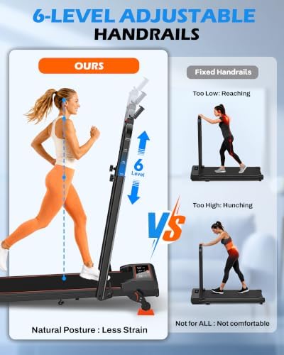 Walking Pad Treadmill with Incline 9% & Decline -4% 5 Level and Handle Bar - Image 3