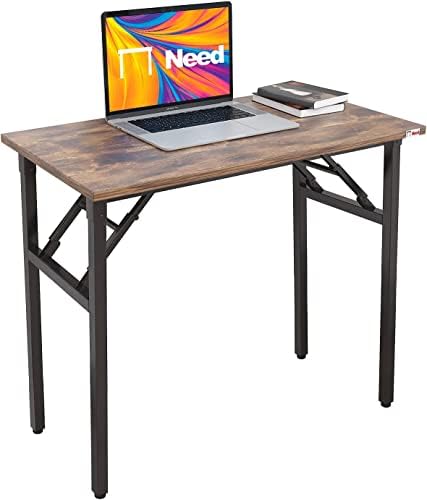 Need Small Computer Desk 31.5 Inch Folding Home Office Table Retro by Need