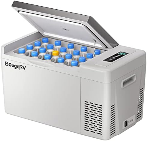 BougeRV 12v refrigerator 23 Quart, -8℉~50℉ Portable Freezer for Car, Grey by BougeRV