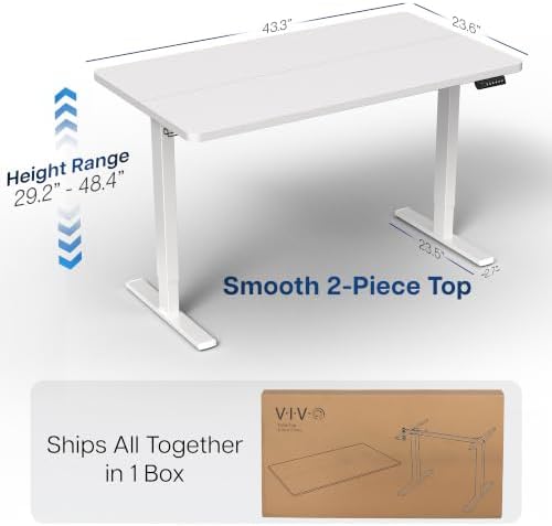 VIVO White 43 x 24 in Standing Desk, DESK-1W4W - Image 3