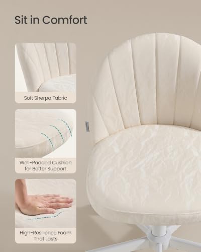 SONGMICS Office Chair, Swivel Makeup Vanity Desk Chair - Image 6