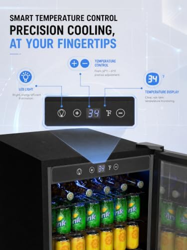 Icyglee 145 Can Mini Fridge, 4.5 Cu.Ft Beverage Refrigerator Cooler, Silver - Image 5