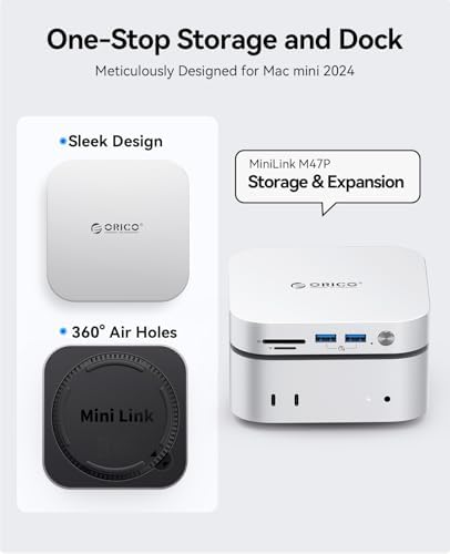 ORICO MiniLink 40Gbps 7-in-1 Mac mini M6, M5 Pro, M4/M4 Pro Dock Stand - Image 7