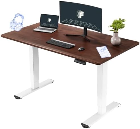 FLEXISPOT E6 Solid Wood Dual Motor 3-Stage Electric Standing Desk, 55 x 28 by Unknown