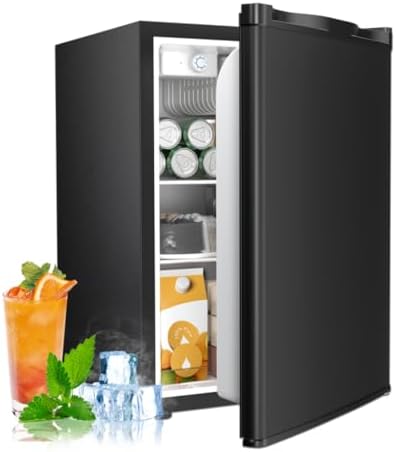 Antarctic Star 2.56 Cu.ft Single Door Compact Refrigerator with Mini Freezer, Adjustable Temperature Control with Removable Glass Shelves, Perfect for Homes, Offices, Dorms, Black by AntarcticStar