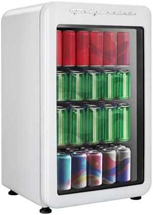 Frigidaire Retro Compact Refrigerator with Glass Door, 3.2 cu ft Countertop Fridge, Rounded Corners, Premium, for Office, Bedroom, Dorm Room, Cabin by Unknown