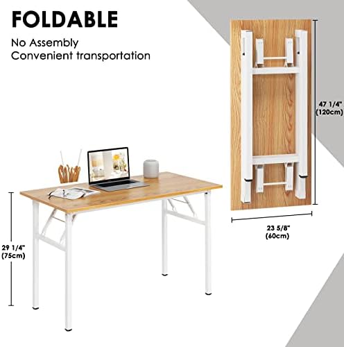 Need Office Computer Desk 47.2x23.6 in Sturdy Folding Laptop Table Teak - Image 3
