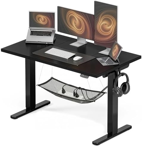 Acrolix 55x24 Electric Standing Desk with Cable Net, Black by Acrolix