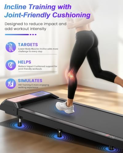 Walking Pad Treadmill with 8% Incline, Under Desk Treadmill - Image 4