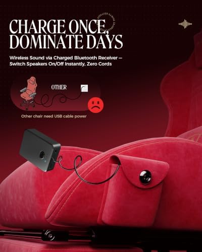 GTPLAYER Gaming Chair, Comfort Computer Office Chair for Adults, Cherry Red - Image 5