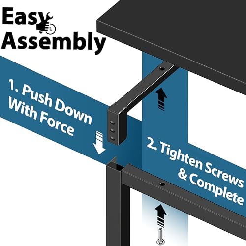 SHW Mission 48-Inch Home Office Computer Desk, Black - Image 6