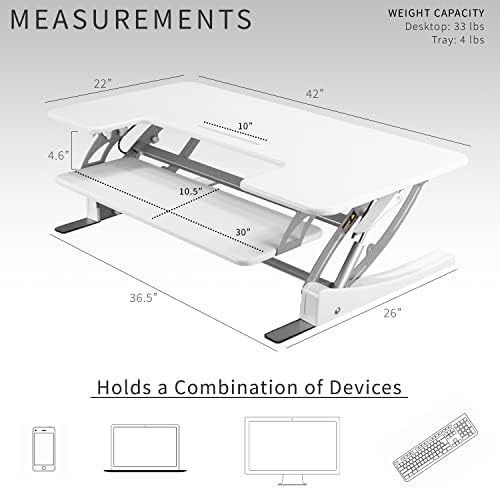 VIVO White 42 in Standing Desk Converter, DESK-V000VLW - Image 3