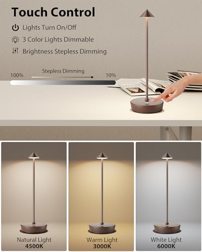 Cordless Table Lamp Rechargeable 6000mAh Battery Outdoor LED Light - Image 3