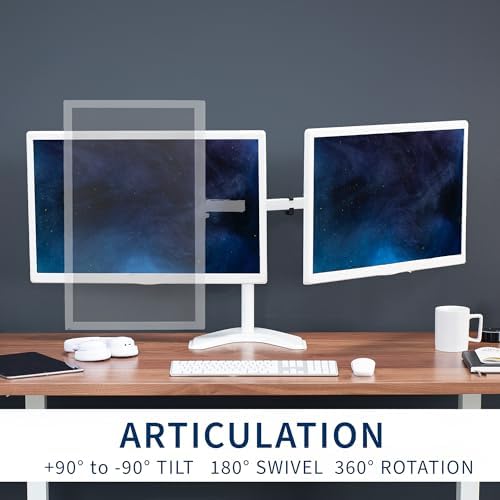 VIVO Dual LED LCD Monitor Free-Standing Desk Stand - Image 5