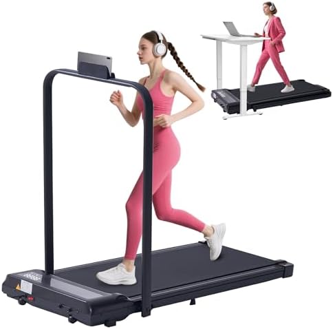 Compact Walking Pad Treadmill with Handle Bar and Incline for Home, 2026 Upgrade Portable Walking Treadmill with Handles, 3.0HP Walking Pad for Exercising, 0.6-7.6MPH, 350LBS by SUOUER