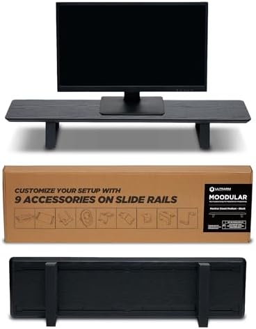 ULTRARM Moodular Wooden Monitor Stand Desk Organizer, Standard 33.4" Black by ULTRARM