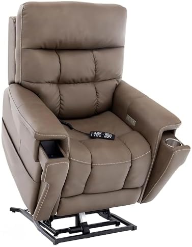 Pride Viva Lift Ultra Power Recliners - Lift Chair for Adults, 400 Lbs Weight Capacity, Lithium Battery Backup, 23" W x 22" D Comfort Seat, Large, Capriccio Cappuccino - PLR4955L by PrideMobility