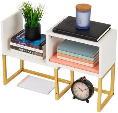 Mind Reader Floating Shelves, Wall-Mounted Office Organizers, Modern MDF Display Storage with Metal Rail, Set of 2, White - Image 4