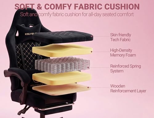 Mistpeople Gaming Chair, Ergonomic High Back Computer Chair with Footrest, Lumbar Support & Pocket Spring Cushion, Comfortable Swivel Home Office Desk Chair for Adults - Image 4