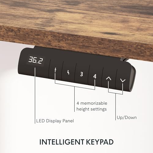 FLEXISPOT E6 3-Stage Dual Motor Electric Standing Desk 55 x 28 Sit Stand Up Desk, Holds 220 lbs, Adjustable Height w/Memory Presets, One-Piece Special Walnut Desktop & Black Frame, Ships in 2 Boxes - Image 4