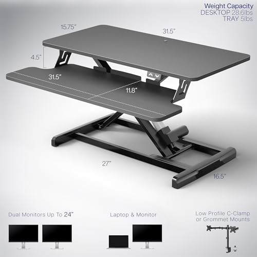VIVO Black 32 in Electric Standing Desk Converter, DESK-VE32B - Image 2