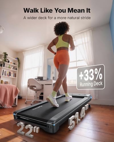 MERACH UltraWalk W60 Walking Pad Treadmill with 12% Auto Incline, Under Desk Walking Pad 400lb Capacity, Max 3.5HP Heavy Duty Walking Pad with Incline for Tall People with BT Speaker, RGB Light & APP - Image 5