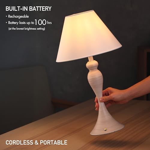 O'Bright Ember Rechargeable Table Lamp (Whitewashed) - Image 3