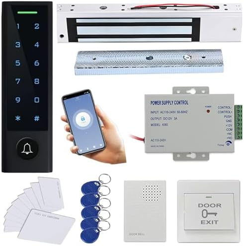 WiFi Remote Manage IP66 Watreproof Access Control Keypad 600lbs Magnetic Lock Push Exit Button Smart Phone App Remote ADD/Delete User by MENGQI-CONTROL