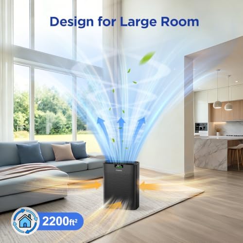 MOOKA Air Purifier for Home Bedroom Large Room 2200 Ft², HEPA Filter, Black - Image 6