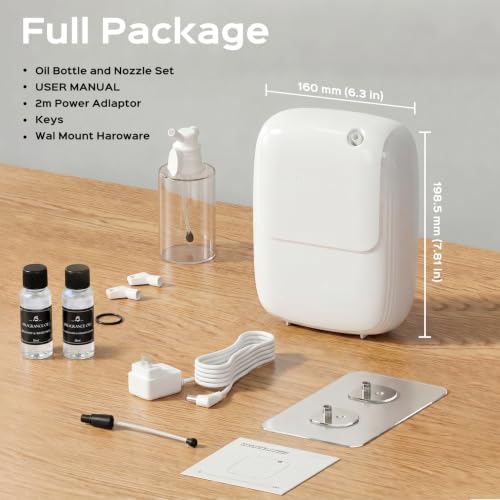 Waterless Essential Oil Diffuser — 3000sq.ft Smart Scent Air Machine with Cold Air Tech, App+Panel Control for Large Home Office Hotel Spa, Wall Mount 400ml (White) - Image 7