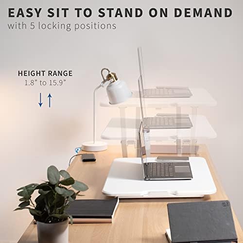 VIVO White 26 in Single Top Standing Desk Converter, DESK-V001JW - Image 4