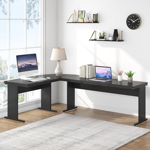 Tribesigns 83-Inch Large L Shaped Desk, Reversible Executive Office Desk, Modern Corner Computer Table Business Workstation for Home Office, Black - Image 4