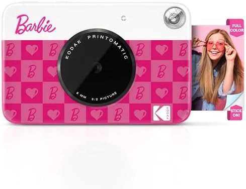 Kodak x Barbie Printomatic Full-Color Instant Print Digital Camera, 5MP Portable Barbie Camera, Zink 2x3 (5.1x7.5 cm) Sticky-Back Photo Paper, Gift for Christmas, Holiday, Birthday, Iconic Style by Unknown