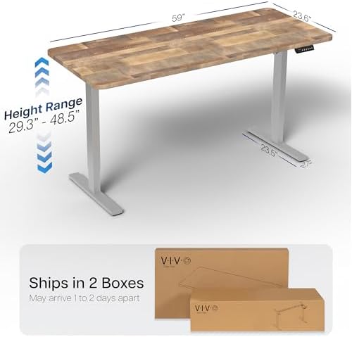 VIVO Reclaimed Wood 60 x 24 in Standing Desk, DESK-KIT-1G6P - Image 3
