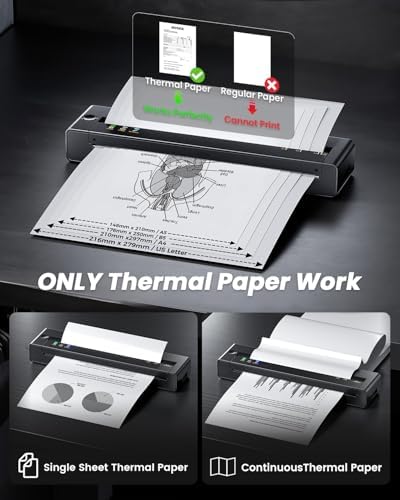 TATTMUSE A28U Portable Printer Wireless Inkless Thermal for Travel 8.5 x 11 - Image 6