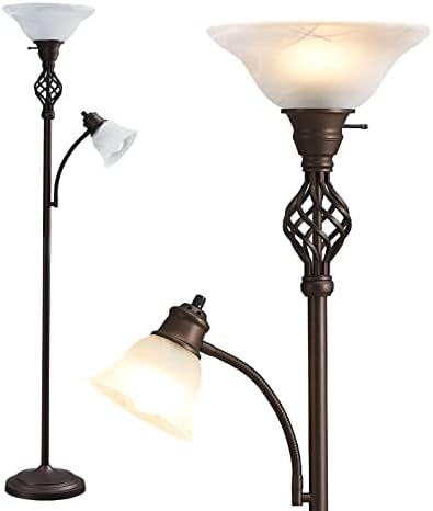 GyroVu Torchiere Floor Lamp for Living Room, LED Standing Reading Light by WelcomeGyroVu