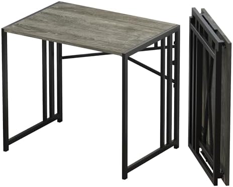 Lutown-Teen 32 inch Small Folding Desk, Black Oak by Lutown-TeenHome