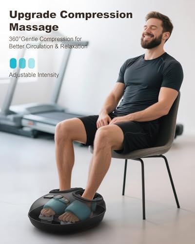 Beleduc Foot Massager with Heat and Compression, Deep Kneading Shiatsu Foot Massage for Plantar Fasciitis, Neuropathy & Circulation, 3 Intensities, Washable Covers, Fits Up to Men Size 14, Black - Image 3