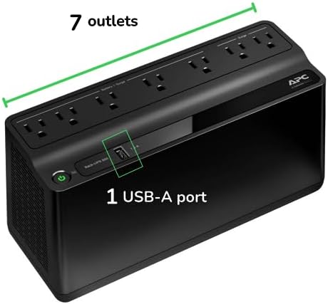 APC UPS 600VA/330W Battery Backup for Computer, Router, NAS, BE600M1 - Image 2