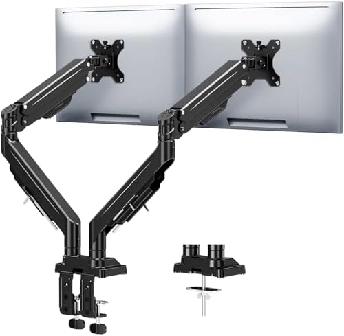 MOUNTUP Dual Monitor Stand for Max 43 inch Screens, Ultrawide Monitor Arm Height Adjustable, Heavy Duty Dual Monitor Mount, Full Motion Premium Monitors Arm, Holds 2.2 to 33 lbs, VESA Desk Mount by MOUNTUP